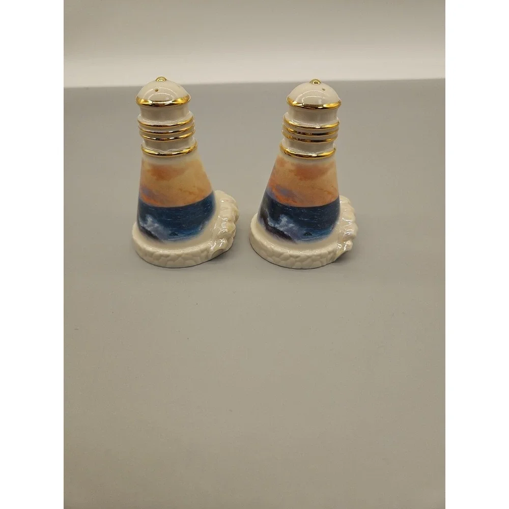 Lenox Thomas Kinkade‎ Collection Lighthouse Salt & Pepper Shakers 3